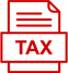 A red tax sign with the word " tax " in it.